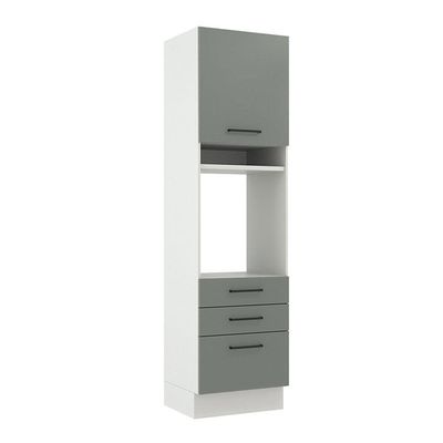 Torre Quente Madesa Agata 1 Porta 3 Gavetas Branco Cinza