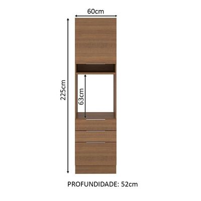 Torre Quente Stella 1 Porta 3 Gavetas Rustic Madesa