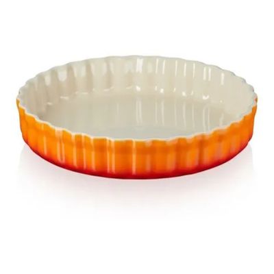TRAVESSA LE CREUSET PARA FLAN CANELADA 28CM VERMELHO