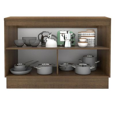 Balcão de Pia Madesa Glamy 120cm 2 Portas Tampo Rustic Preto