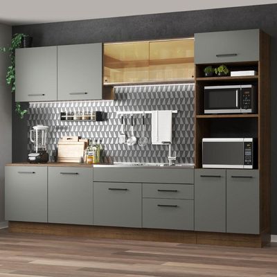 Cozinha Completa Agata Rustic/Cinza Madesa