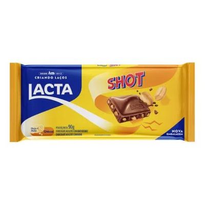 Tablete de Chocolate Shot Lacta 90g