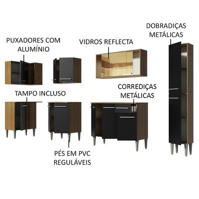 Cozinha Completa de Canto Emilly Wave Madesa