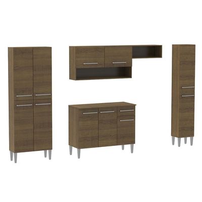 Cozinha Completa Emilly Rustic com Armário e Balcão Madesa
