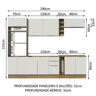 Cozinha Completa Stella com Armário e Balcão Madesa