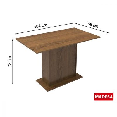Mesa Pedestal com Tampo de Madeira Rustic Madesa