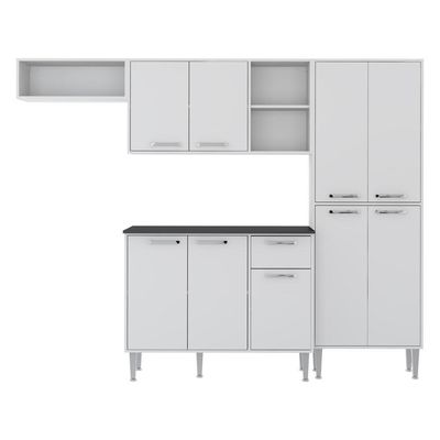 Cozinha Compacta Xangai 9 Portas Branco Premium Multimóveis