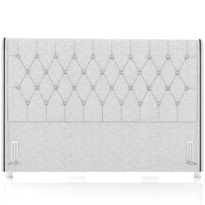 Cabeceira Cama Box Casal 140cm Estofada Frizza P05 Linho Cinza Claro - Lyam Decor
