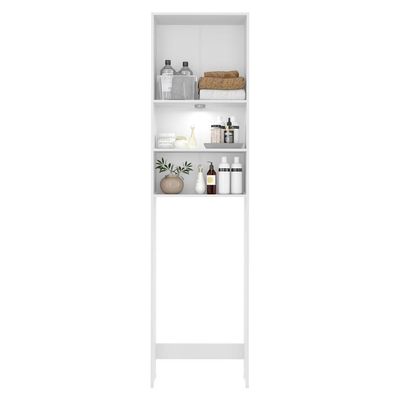 Armário Banheiro Com Led para Sanitário e 2 Portas Branco