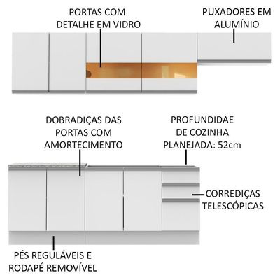 Cozinha Completa Marcela com Armário e Balcão Madesa