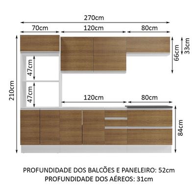 Cozinha Completa 100% Mdf Madesa Acordes Branco Rustic