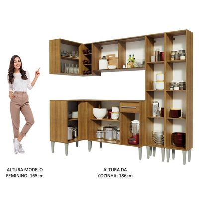 Cozinha Completa de Canto Madesa Emilly Line