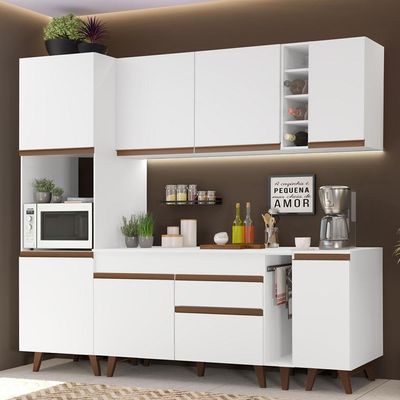 Cozinha Completa Madesa Reims com Armário e Balcão Branco