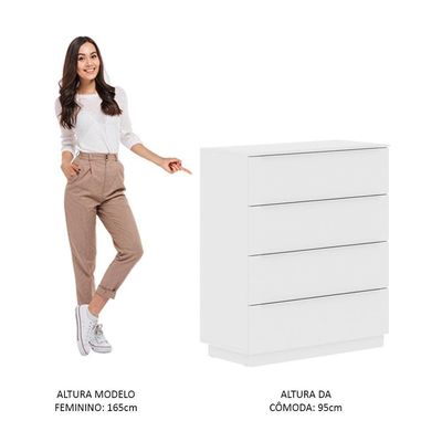 Cômoda 4 Gavetas Branco
