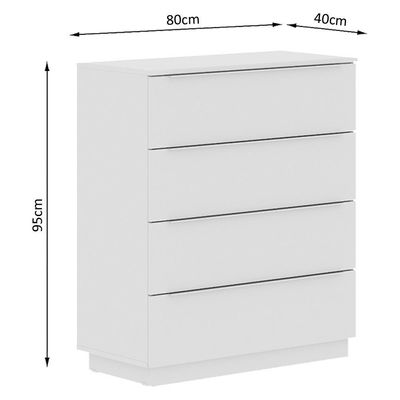 Cômoda 4 Gavetas Branco