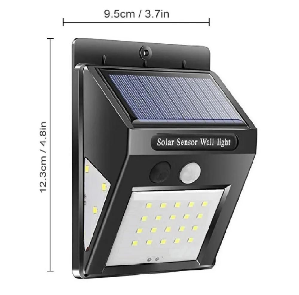Luminária Arandela Jardim Casa com Sensor De Presença Movimento Energia Solar