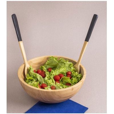 Pegador de Salada Alimentos Colher Garfo 31cm Bambu ECO 2un