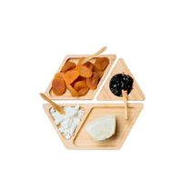 Petisqueira de Bambu Hexagonal Desmontavel em 3 Partes