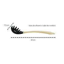 Pegador de Massa Silicone Preto Perfurada Madeira Siliwood