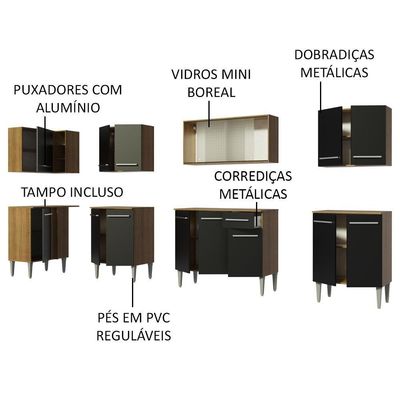 Cozinha Completa de Canto Emilly Jazz Madesa