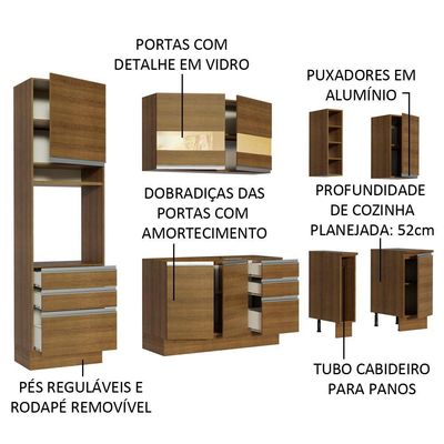 Cozinha Completa Lazio com Armário e Balcão Madesa