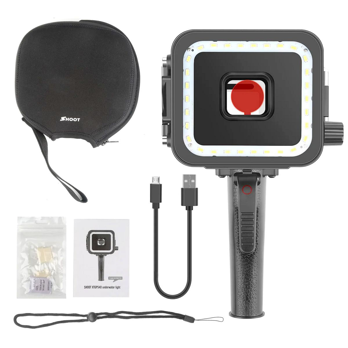 Luminária Aquática com Filtro e Disparador para GoPro 5/6/7 Black