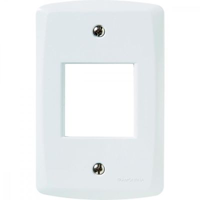Placa 2 Postos Juntos 4x2 Tramontina Lux Branca
