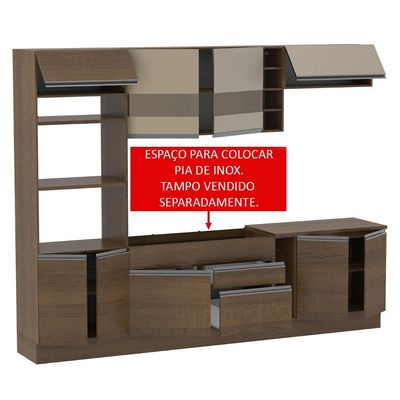 Cozinha Completa Vicenza Armário Balcão Rustic Crema Madesa