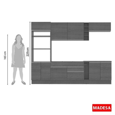 Cozinha Completa Vicenza Rodapé Armário Balcão Rustic Madesa