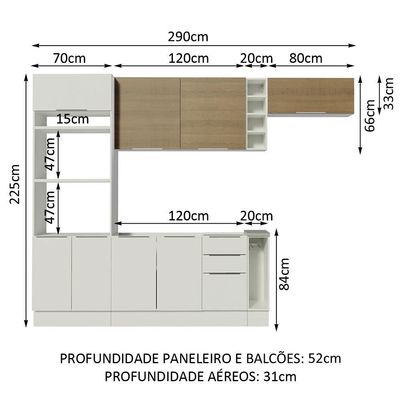 Cozinha Completa Stella com Armário e Balcão Madesa