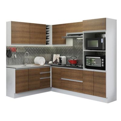 Cozinha Completa De Canto Mdf Madesa Acordes Branco Rustic