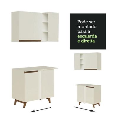 Cozinha Completa Canto Madesa Reims Armário e Balcão Branco