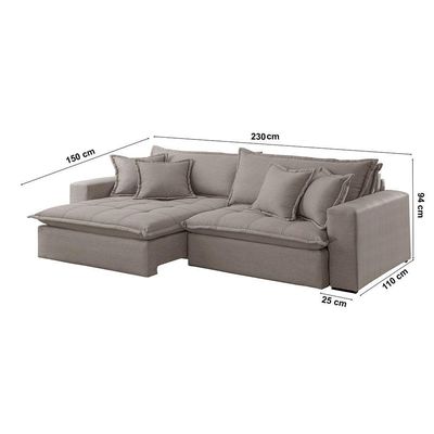 Sofá Zen Linho 02 Módulos 90 Cm B25 Meu Sofá Online A230 Linho Cinza