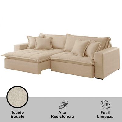 Sofá Zen Linho 02 Módulos 100 Cm B25 Meu Sofá Online A294 Linho Creme