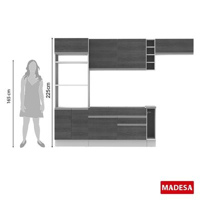 Cozinha Completa Safira Armário e Balcão Rustic Madesa