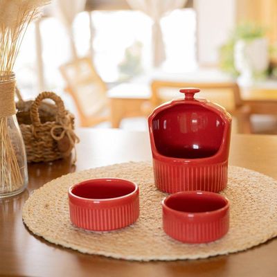 Ramekin Em Porcelana 130ml Germer Vermelho