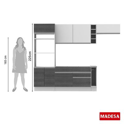 Cozinha Completa Safira Armário e Balcão Rustic Madesa