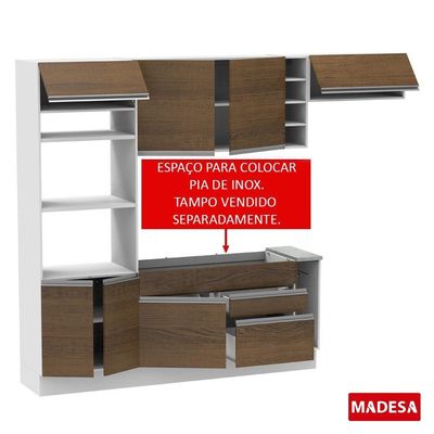 Cozinha Completa Safira Armário e Balcão Rustic Madesa