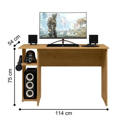 Mesa Para Computador 2 Prateleiras Cerá Freijó