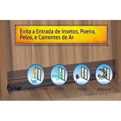 Veda Porta Com Adesivo 3m 90cm Rodo Silicone Preto Stamaco