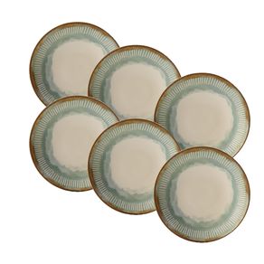 Kit 6 Pratos de Cerâmica Fundo Porto Brasil Coup Mediterrâneo Menor preço em Kit 6 Pratos de Cerâmica Fundo Porto Brasil Coup Mediterrâneo