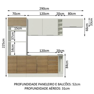 Cozinha Completa Stella com Armário e Balcão Madesa