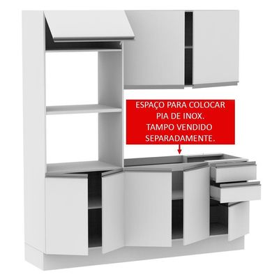 Cozinha Compacta 2 Gavetas e 8 Portas Acordes Glamy Madesa