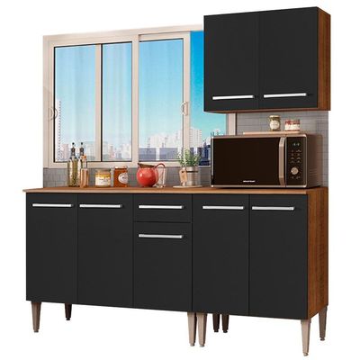 Cozinha Compacta Emilly Free Rustic/preto Madesa