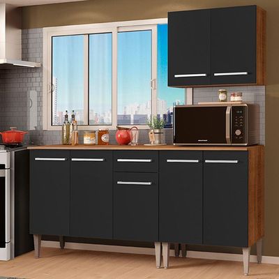 Cozinha Compacta Emilly Free Rustic/preto Madesa