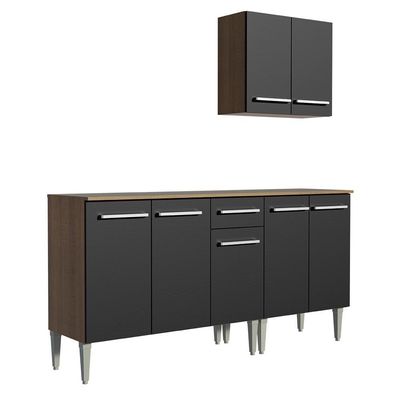 Cozinha Compacta Emilly Free Rustic/preto Madesa