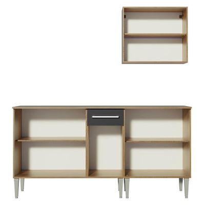 Cozinha Compacta Emilly Free Rustic/preto Madesa