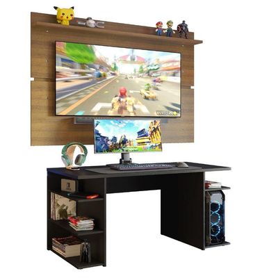 Mesa Para Computador Gamer e Painel Tv Preto/rustic