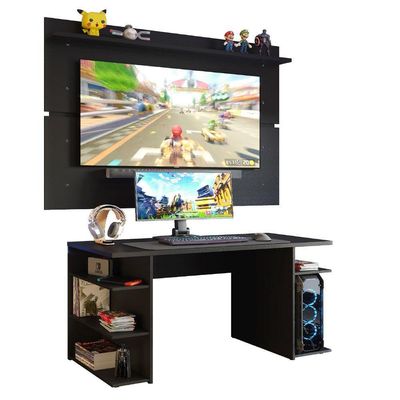 Mesa Para Computador Gamer e Painel Tv Preto