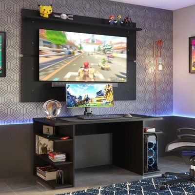 Mesa Para Computador Gamer e Painel Tv Preto